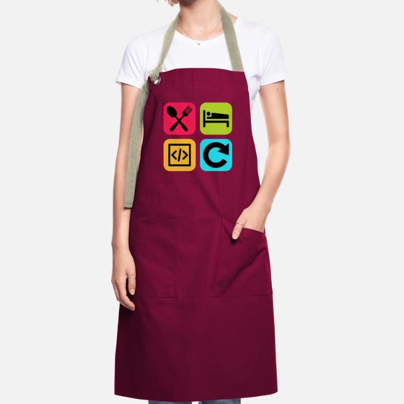 Eat Sleep Code Repeat Funny Quote Dev Artisan Apron