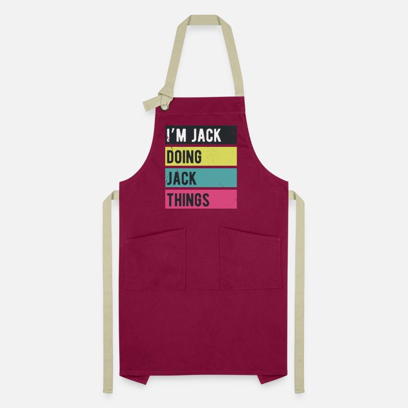 Ich bin Jack und mache Jack Things Retro-Farben Kontrastschürze