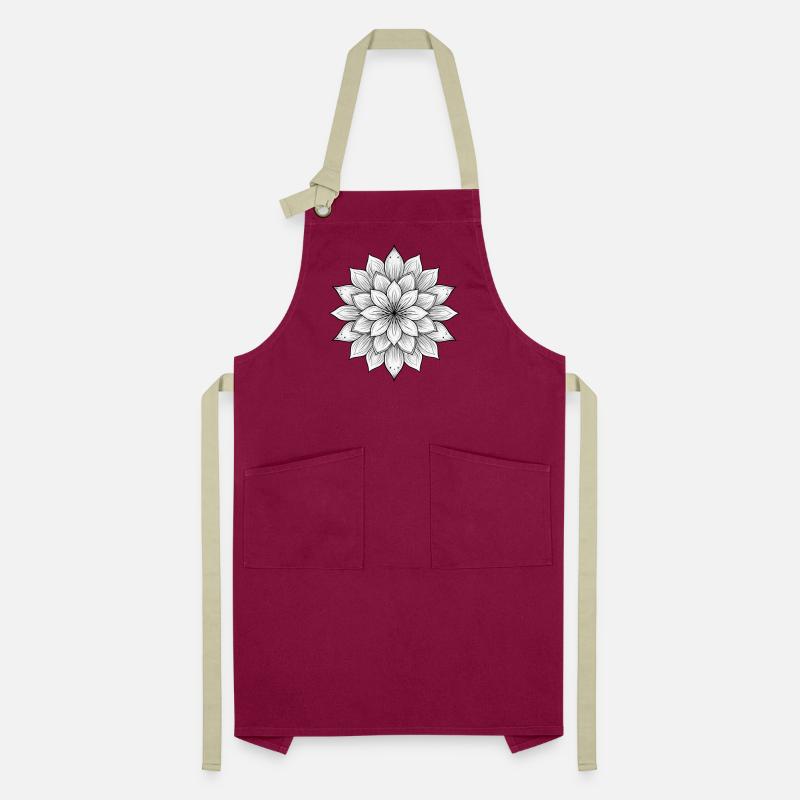 Blumenmandala mit feinen Blütenblättern, Ruhe und Harmonie Kontrastschürze