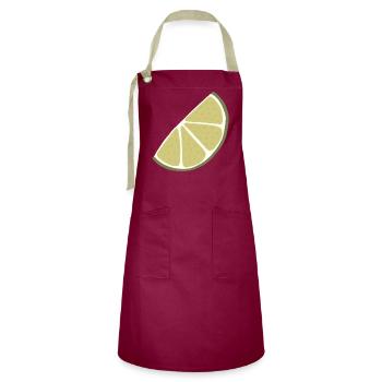 Lime Slice Citron Vert Minimaliste - Tablier contrasté - bordeaux/sable - Devant - Zoe (177cm)