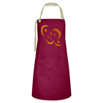 yoga_design_3 - Artisan Apron - burgundy / desert sand - Front - Zoe (177cm)
