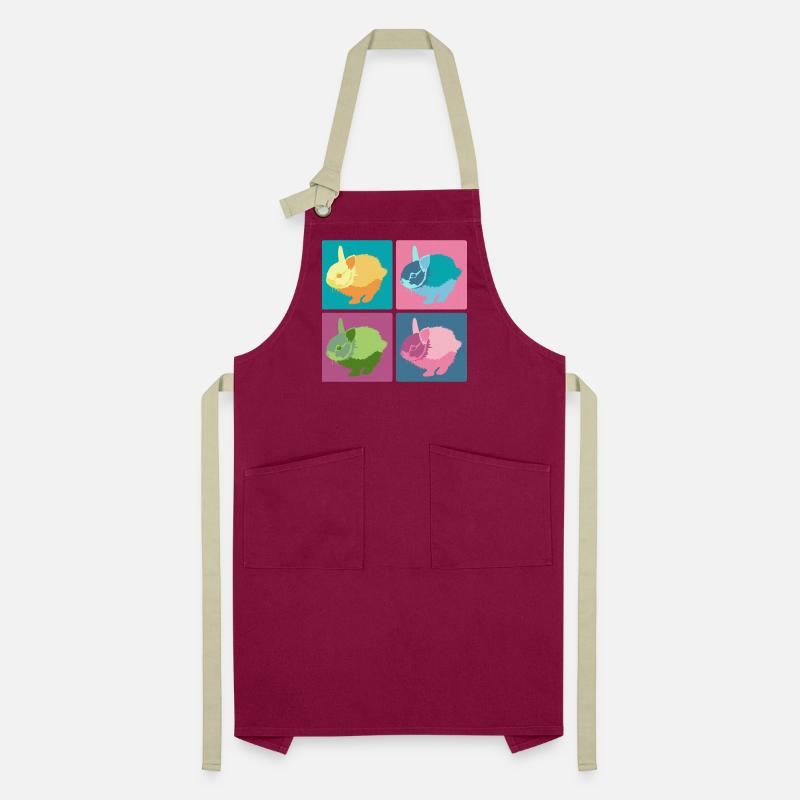 Ensemble de blocs de couleur Pop Art Rabbit Tablier contrasté
