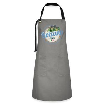 Bozen Trentino Südtirol Italien Vintage Souvenir - Kontrastschürze - Grau/Schwarz - Vorne - Zoe (177cm)