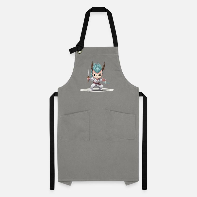 Chibi Warrior with Katana Artisan Apron