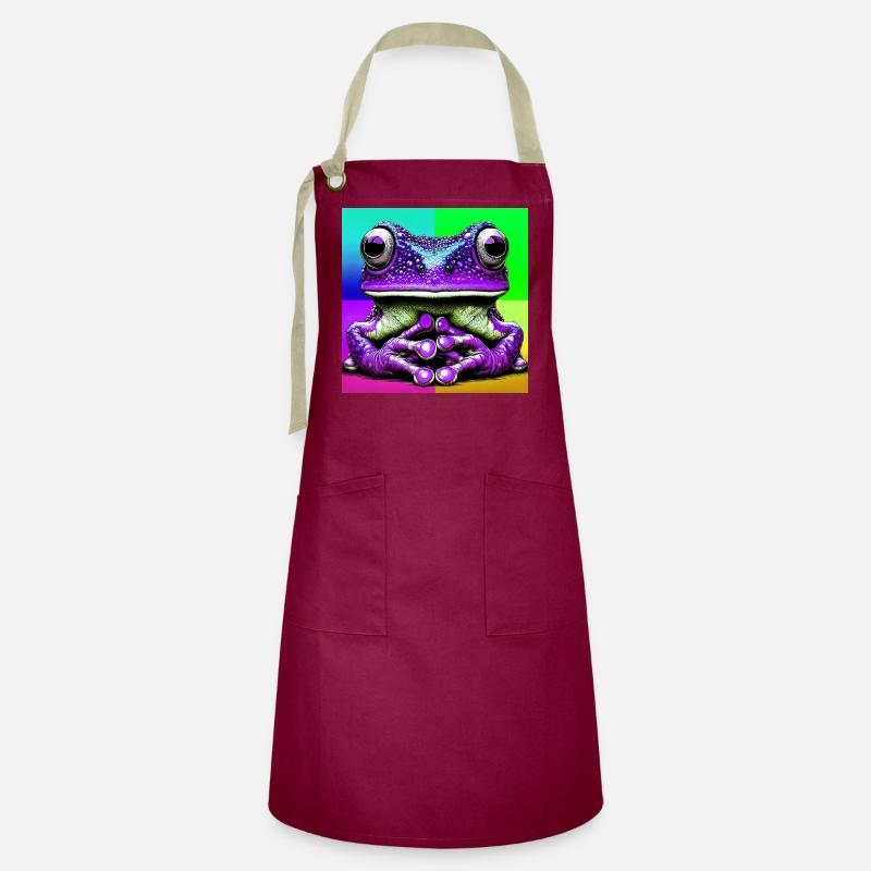 frog - Artisan Apron - burgundy / desert sand