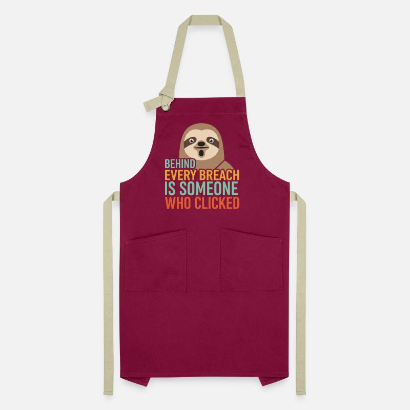 Behind Every Breach Sloth IT Security Artisan Apron