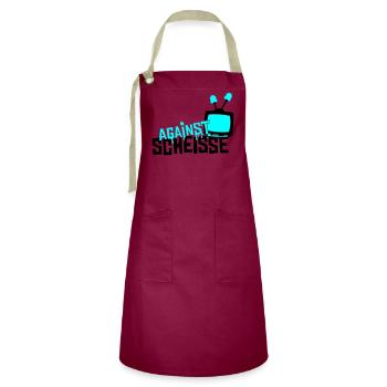 against shit - television - Artisan Apron - burgundy / desert sand - Front - Zoe (177cm)