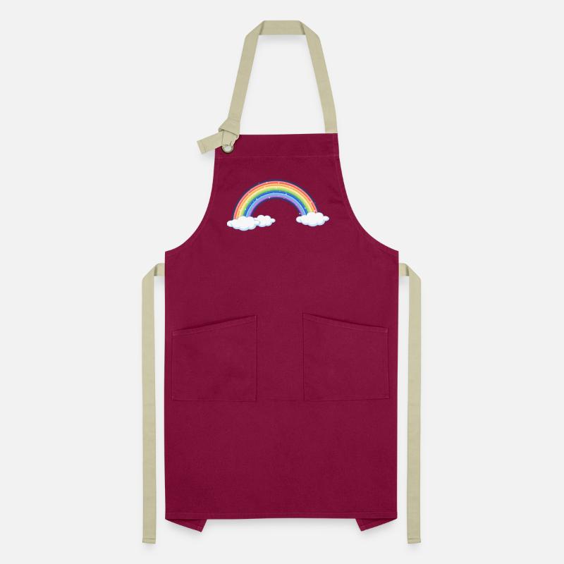 Vibrant Rainbow Over Clouds Artisan Apron