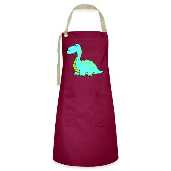 dino - Kontrastschürze - Burgunderrot / Sandfarben - Vorne - Zoe (177cm)