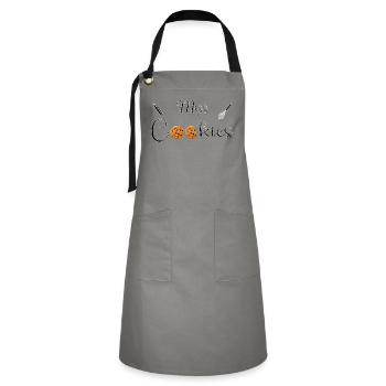 Fehlende Cookies - Kontrastschürze - Grau/Schwarz - Vorne - Zoe (177cm)