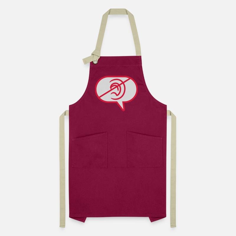 Do not hear symbol speech bubble Artisan Apron