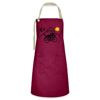 Dr. Albert Hofmann - Artisan Apron - burgundy / desert sand - Front - Zoe (177cm)