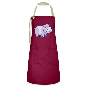 Hippopotamus - Artisan Apron - burgundy / desert sand - Front - Zoe (177cm)