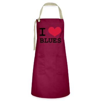 I Love Blues - Artisan Apron - burgundy / desert sand - Front - Zoe (177cm)