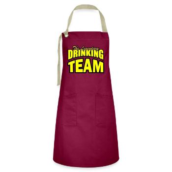 Drinking Team - Artisan Apron - burgundy / desert sand - Front - Zoe (177cm)