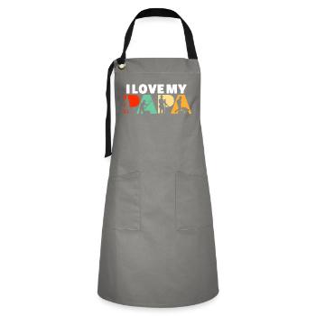 Construction Laborer Papa Tradesman Builder Art - Artisan Apron - grey/black - Front - Zoe (177cm)