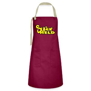 superhero - Artisan Apron - burgundy / desert sand - Front - Zoe (177cm)