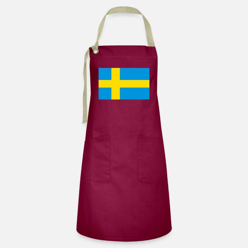 Sweden - Artisan Apron - burgundy / desert sand