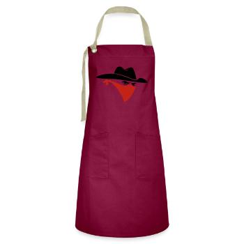 Cowboy - Artisan Apron - burgundy / desert sand - Front - Zoe (177cm)