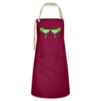 Cocktails - Tablier contrasté - bordeaux/sable - Devant - Zoe (177cm)