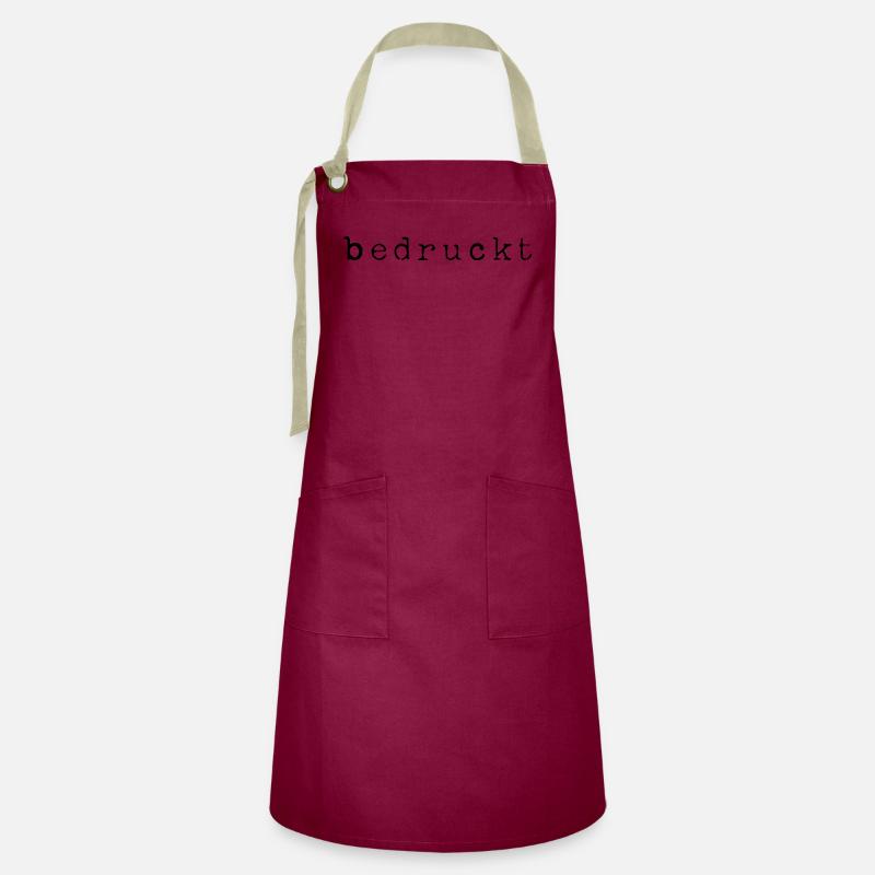 printed statement black - Artisan Apron - burgundy / desert sand