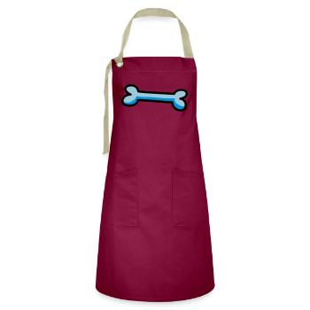 Bunter Knochen Hundeknochen Geschenkidee Hund - Kontrastschürze - Burgunderrot / Sandfarben - Vorne - Zoe (177cm)