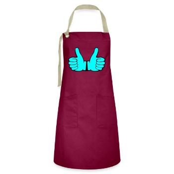 Like Hands - Artisan Apron - burgundy / desert sand - Front - Zoe (177cm)