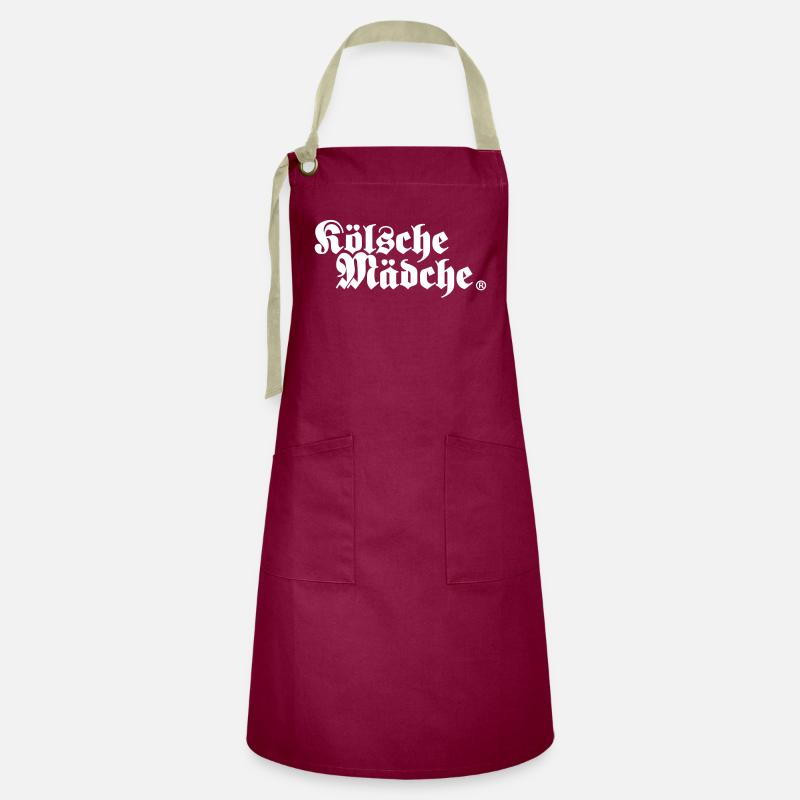 Kölsche Mädche - Artisan Apron - burgundy / desert sand