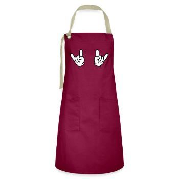 rock hands - Artisan Apron - burgundy / desert sand - Front - Zoe (177cm)