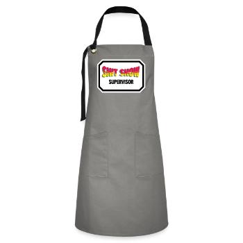 Shit Show Supervisor  - Kontrastschürze - Grau/Schwarz - Vorne - Zoe (177cm)