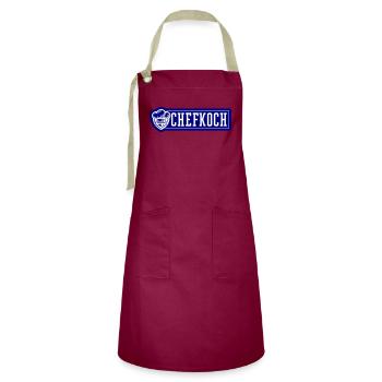Chef Chef's Hat - Artisan Apron - burgundy / desert sand - Front - Zoe (177cm)