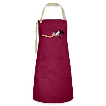 hole wall laugh mouth on food drink bow down - Artisan Apron - burgundy / desert sand - Front - Zoe (177cm)