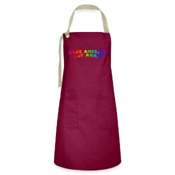 Rendre l’Amérique à nouveau gay - Tablier contrasté - bordeaux/sable - Devant - Zoe (177cm)