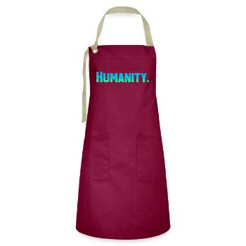 Humanity - Kontrastschürze - Burgunderrot / Sandfarben - Vorne - Zoe (177cm)