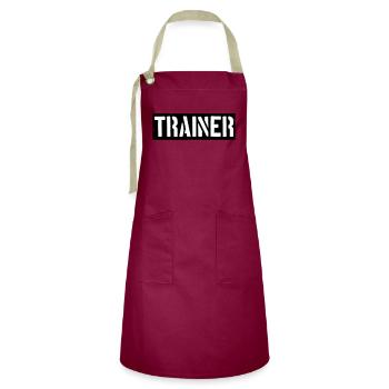 Coach logo design - Artisan Apron - burgundy / desert sand - Front - Zoe (177cm)