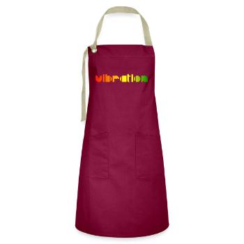 Vibration - Reggae - Kontrastschürze - Burgunderrot / Sandfarben - Vorne - Zoe (177cm)