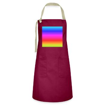 Fond de rayures arc-en-ciel - Tablier contrasté - bordeaux/sable - Devant - Zoe (177cm)