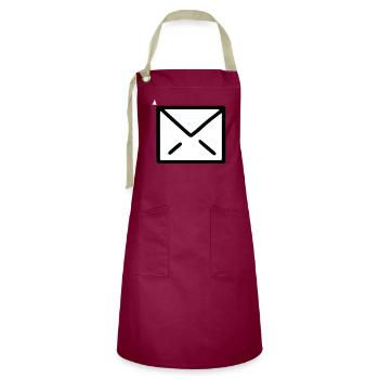 Brief Briefsymbol letter icon envelope Nachricht - Kontrastschürze - Burgunderrot / Sandfarben - Vorne - Zoe (177cm)