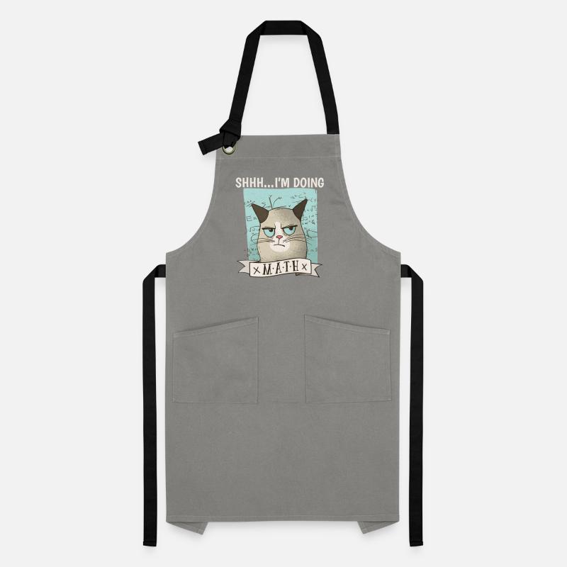 Shhh... I ́m doing Math Cat Artisan Apron