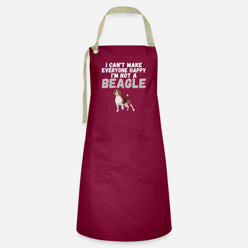Beagle Gift Beagle Owner - Artisan Apron - burgundy / desert sand