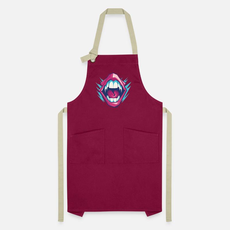 Vampire dentition with sharp teeth Artisan Apron