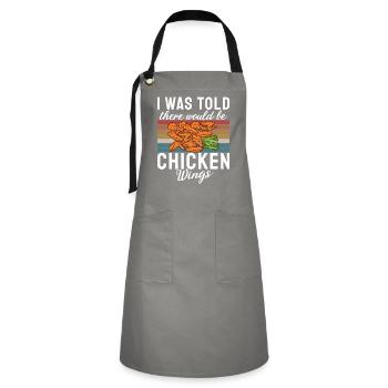 Chicken Wings Gifts - Kontrastschürze - Grau/Schwarz - Vorne - Zoe (177cm)