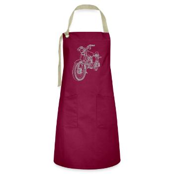 Simson S51 Silhouette Vintage ligne - Tablier contrasté - bordeaux/sable - Devant - Zoe (177cm)
