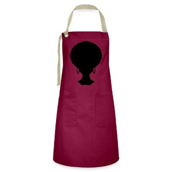 Afro Look Hairstyle - Artisan Apron - burgundy / desert sand - Front - Zoe (177cm)