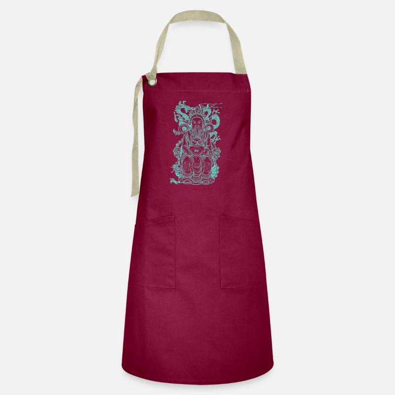Asian way - Artisan Apron - burgundy / desert sand