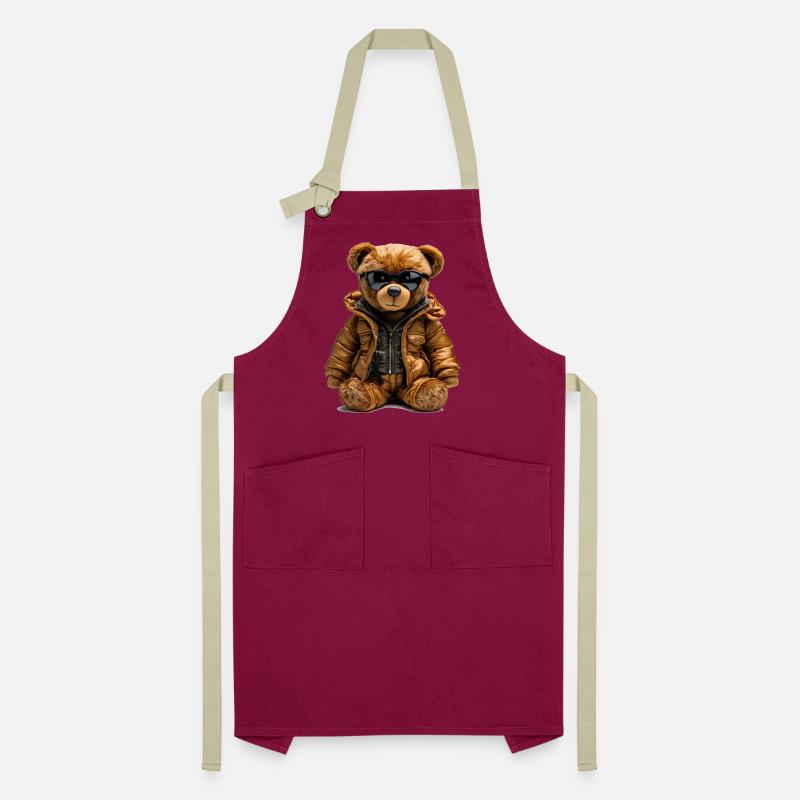 Cool bear in a parka Artisan Apron