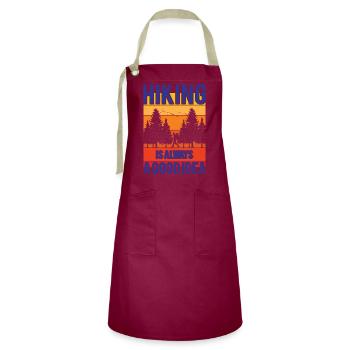 Hiking is always a good idea - Artisan Apron - burgundy / desert sand - Front - Zoe (177cm)