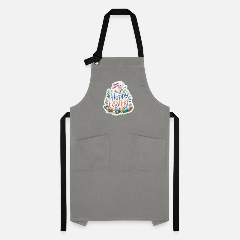 Hoppy Easter Colorful Easter Greetings Artisan Apron