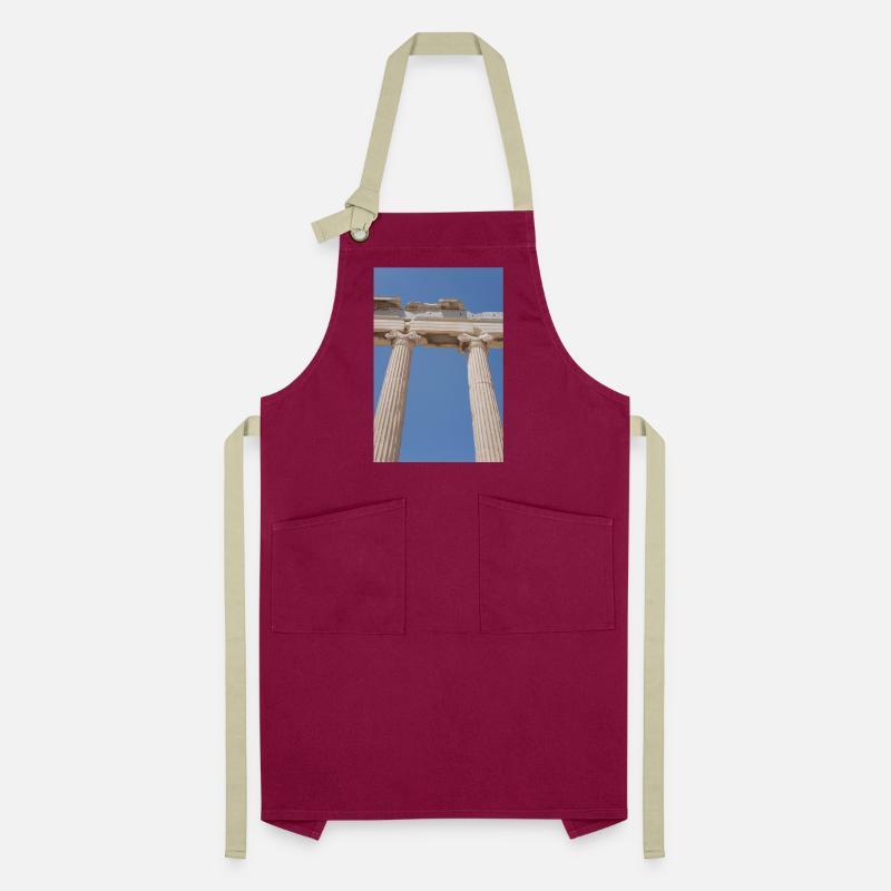 Ancient columns under blue sky, Acropolis Artisan Apron