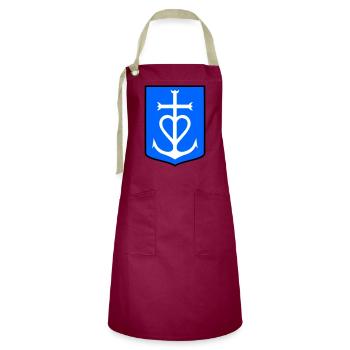 Croix Camargue - Artisan Apron - burgundy / desert sand - Front - Zoe (177cm)